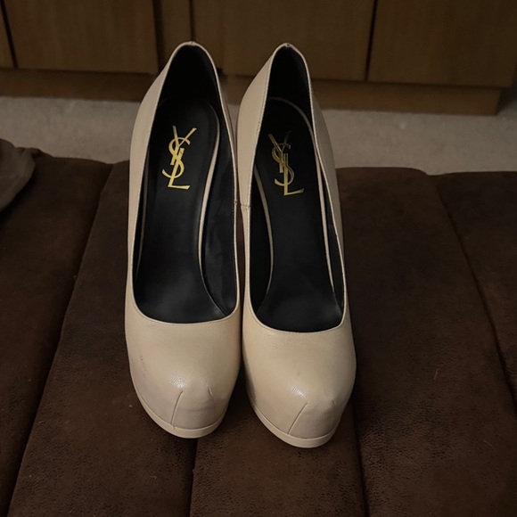 Yves Saint Laurent Beige Platform Heels size 40 1/2 - Picture 1 of 5